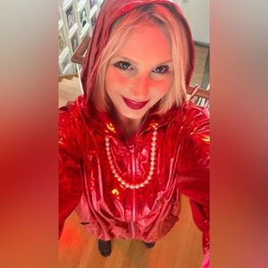 Red Hologram Hooded Jacket